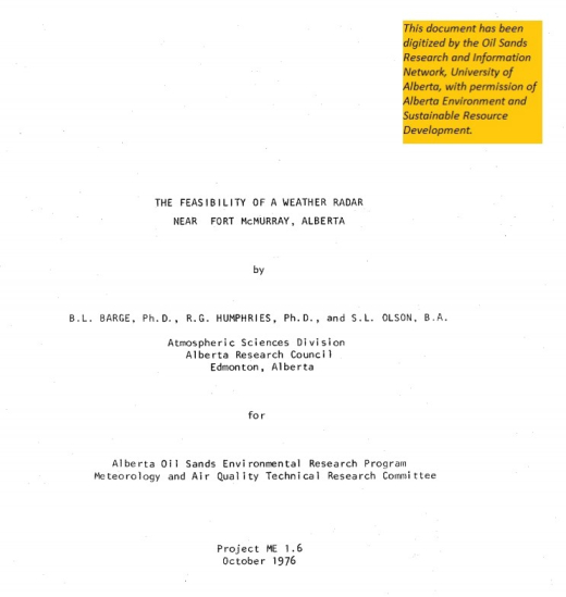 Report cover page