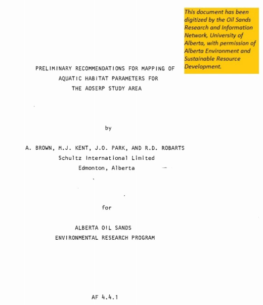 Report cover page