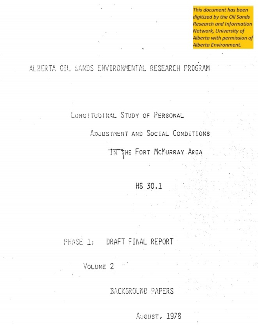 Report cover page