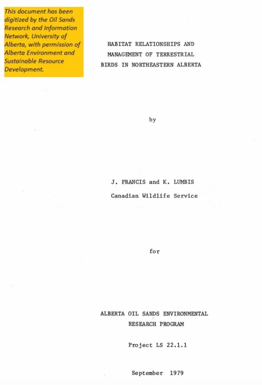 Report cover page