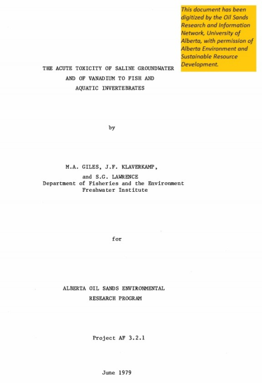 Report cover page