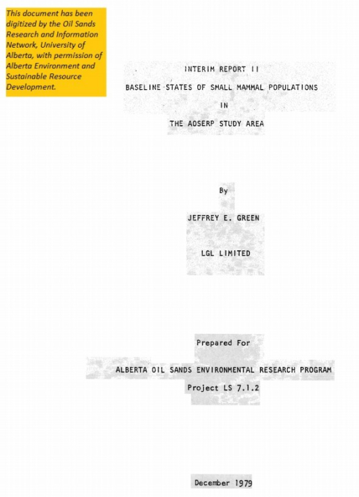 Report cover page