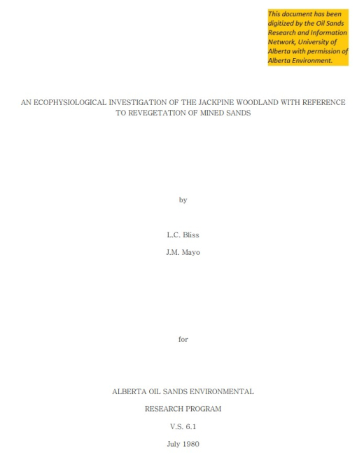 Report cover page