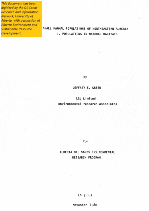 Report cover page