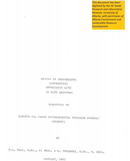 Report cover page
