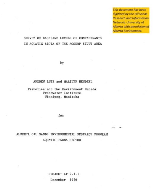 Report cover page