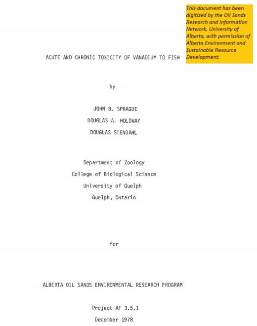 Report cover page