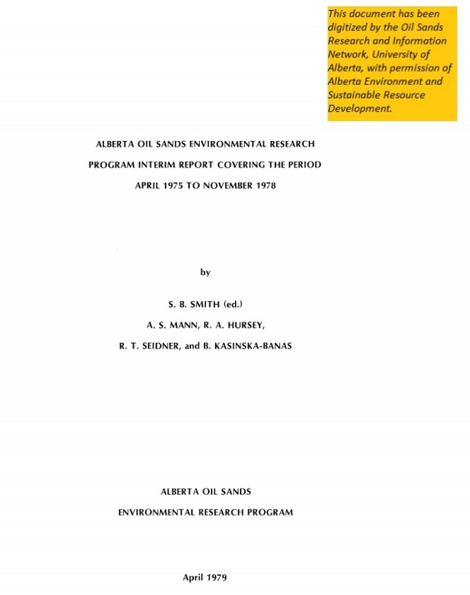 Report cover page