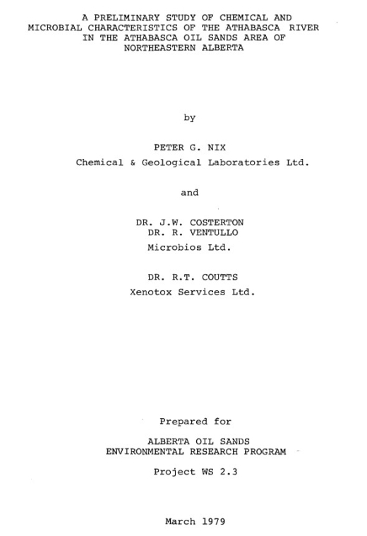 Report cover page