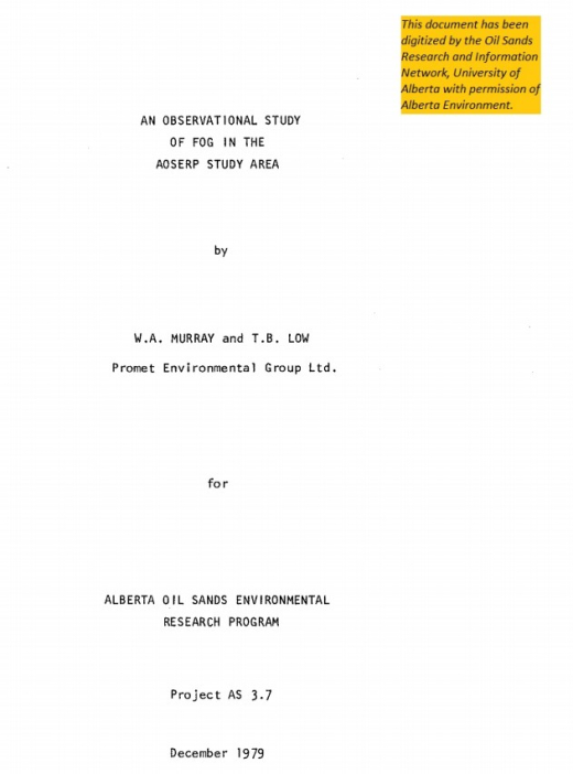 Report cover page