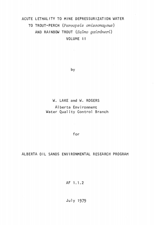 Report cover page