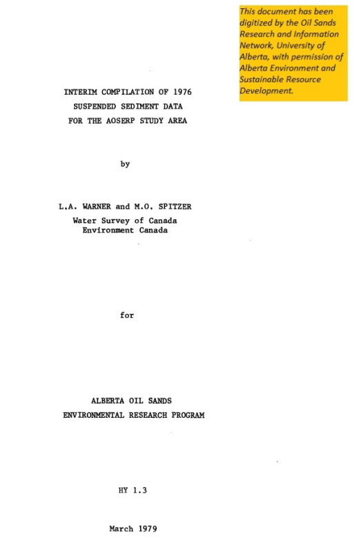 Report cover page