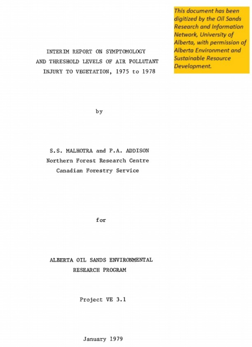 Report cover page