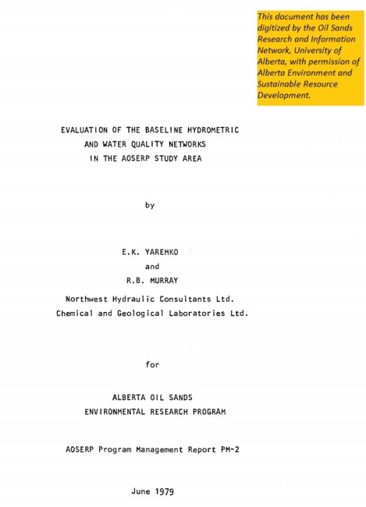 Report cover page