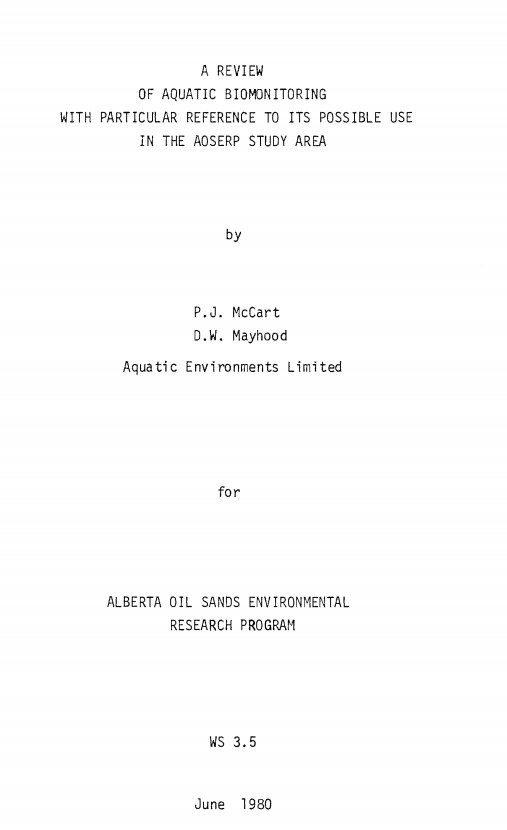 Report cover page