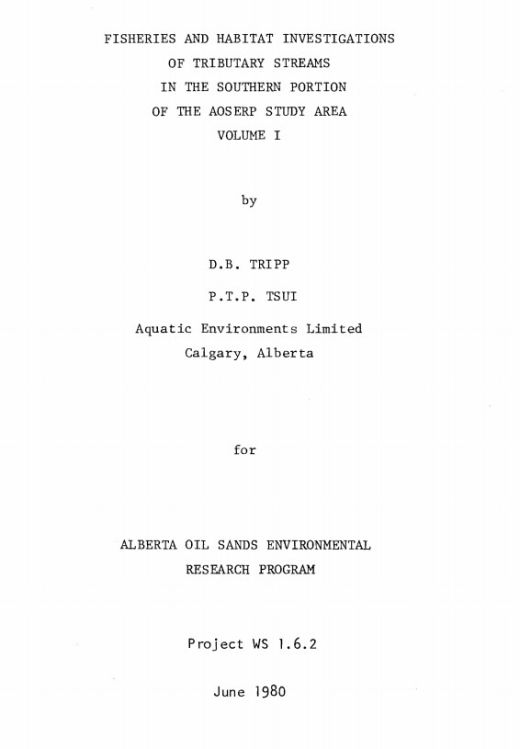 Report cover page