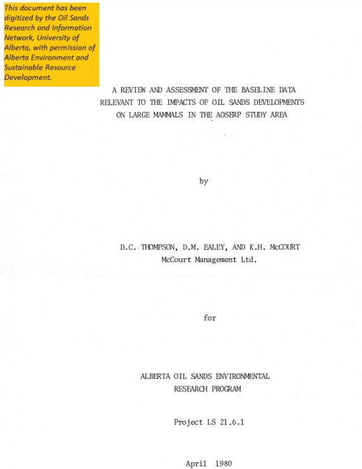 Report cover page