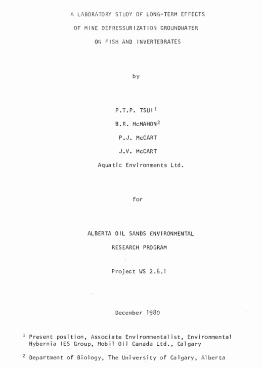 Report cover page