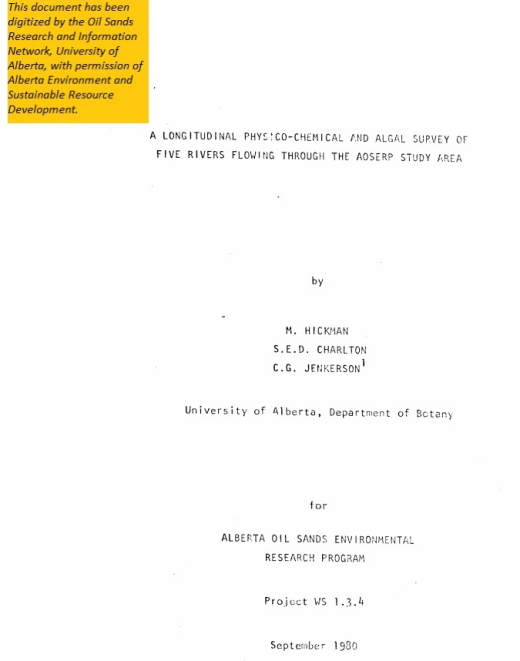 Report cover page