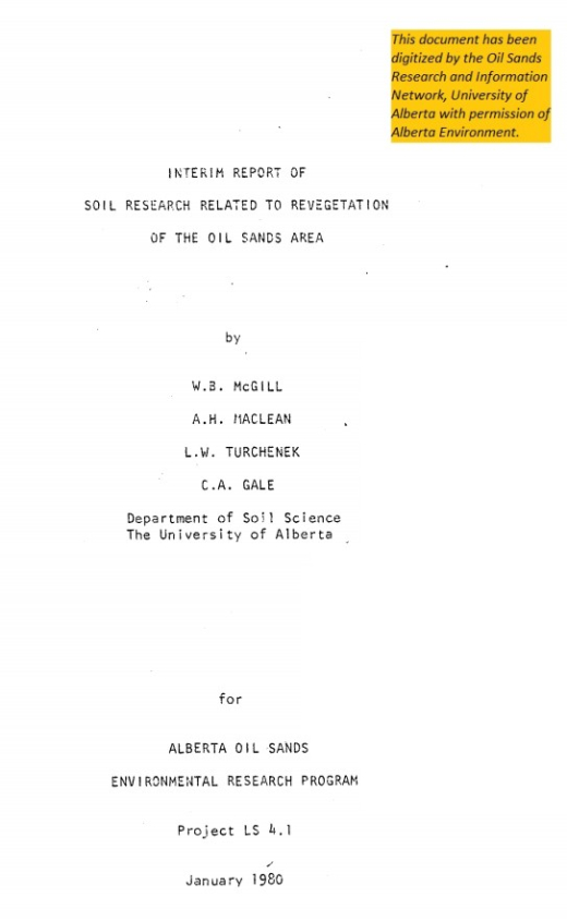 Report cover page