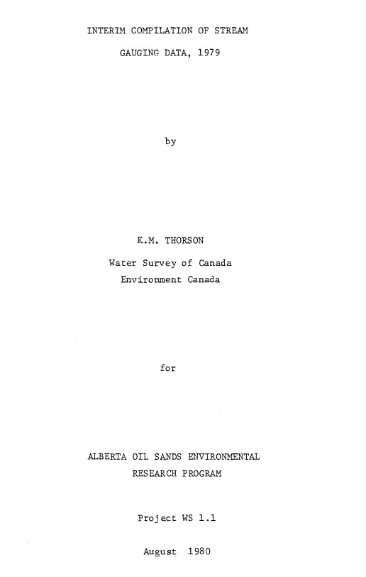 Report cover page