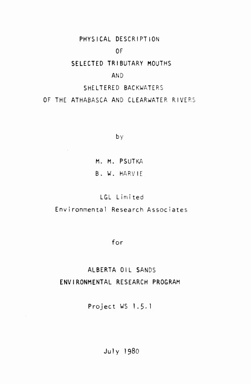 Report cover page