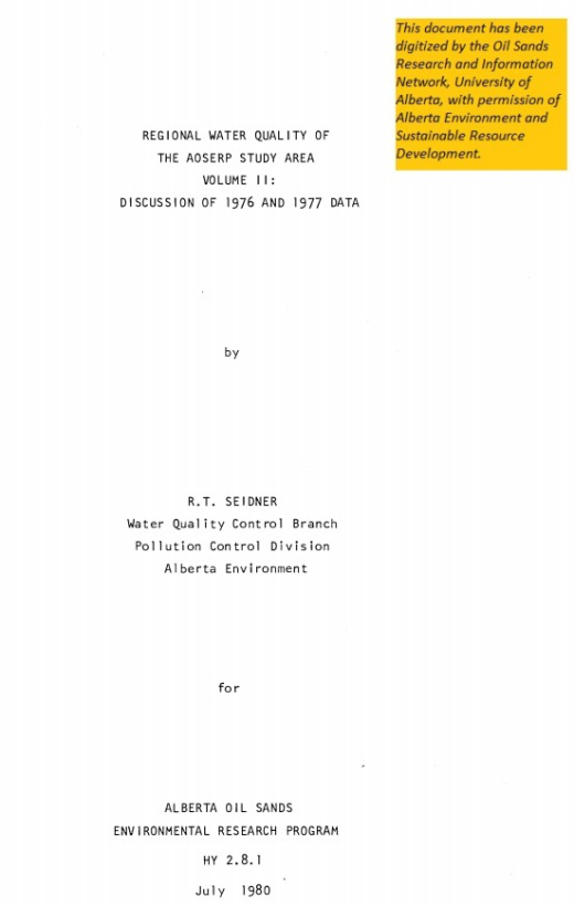 Report cover page