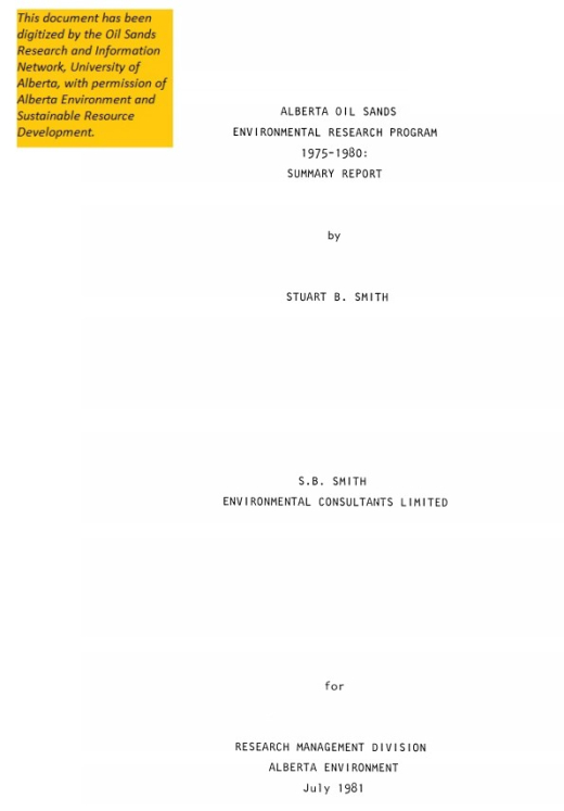Report cover page
