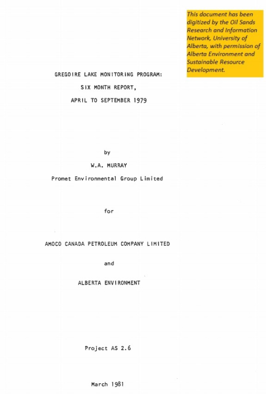Report cover page