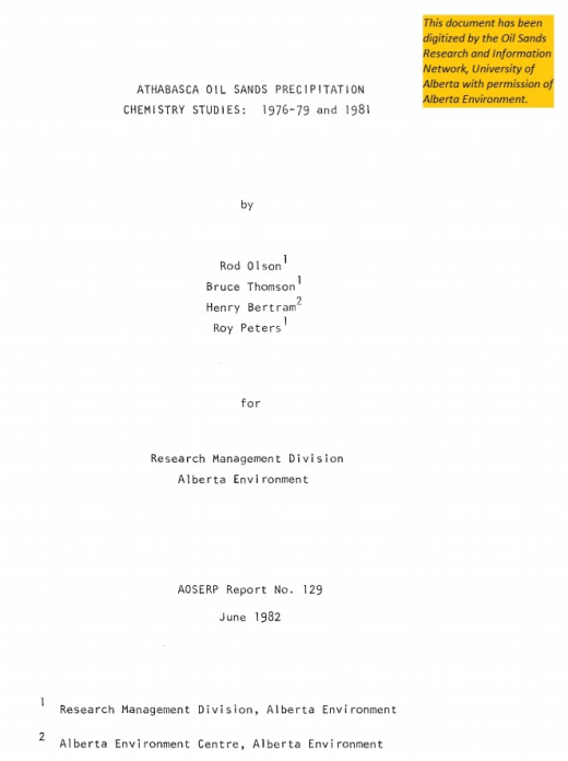 Report cover page
