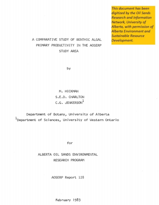 Report cover page