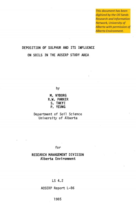 Report cover page