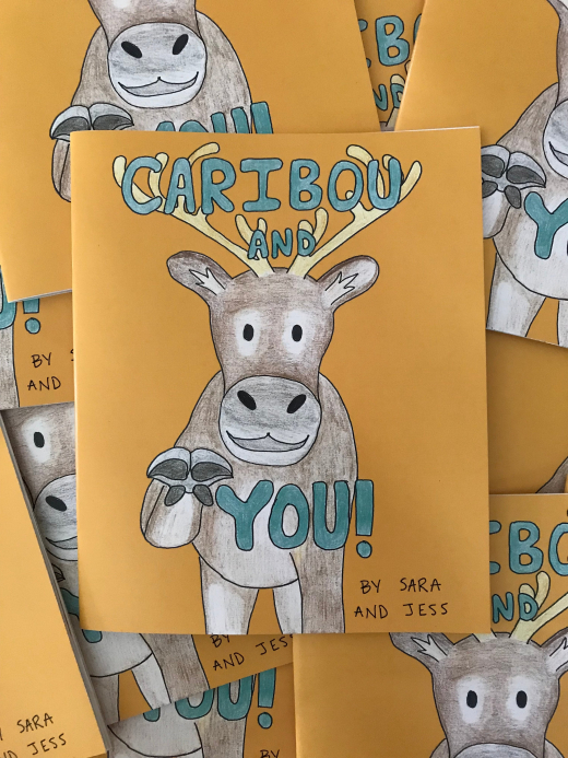 Caribou and You book cover - stack of books
