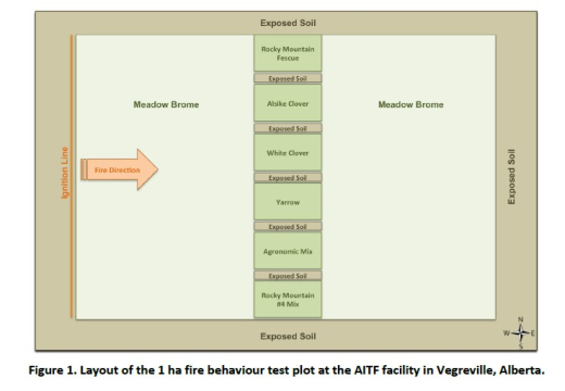 Site diagram for fire test