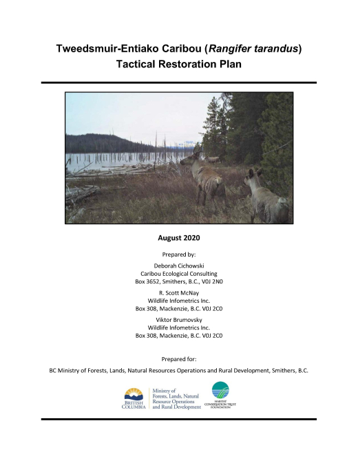Tweedsmuir-Entiako Caribou (Rangifer tarandus) Tactical Restoration Plan Report Cover