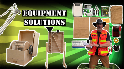 A collection of seed cleaning and collection equipment