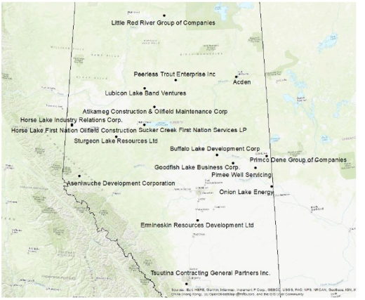 Location of Indigenous Companies