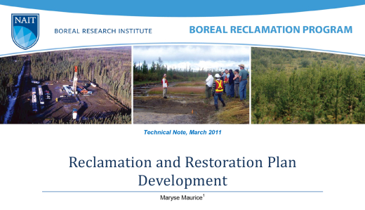 Reclamation and Restoration Plan Development Title