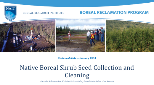  Harvesting and Cleaning Fleshy Shrub Seed for Reclamation Title